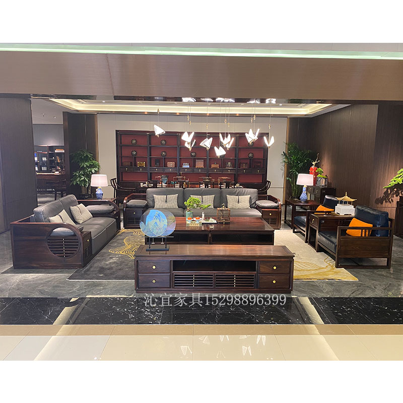 新中式實木箱體沙發(fā)QY-3885