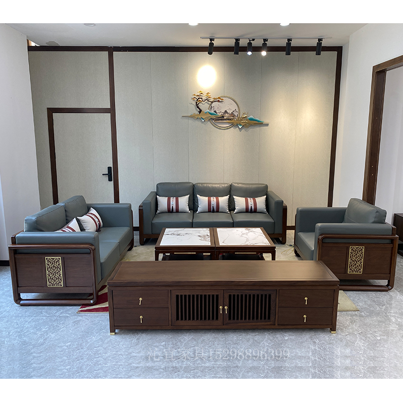 新中式實木沙發(fā)QY-2338