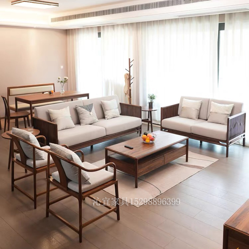 新中式實木沙發(fā)QY-2623